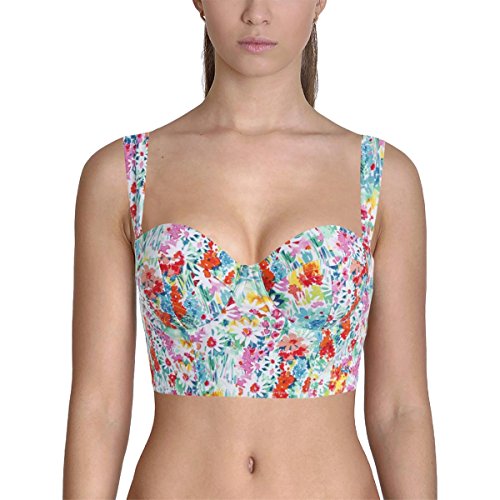 Raisins Women's in Full Flower Beachy Bustier Bikini Top, Sweet Baby Multi, Large