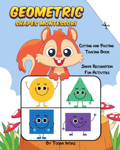 Geometric Shapes Montessori : Cutting and Pasting Books For Kids,Tracing Book Bundle,Homeschool Preschool Essentials,Shape Recognition,Fun Activities image 2