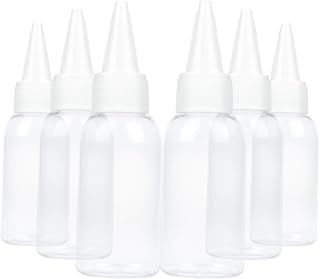 TRENDBOX 1oz / 30ml Plastic Bottle Pointed Mouth Top Cap for Essential Oils, Liquid - 6 Pack