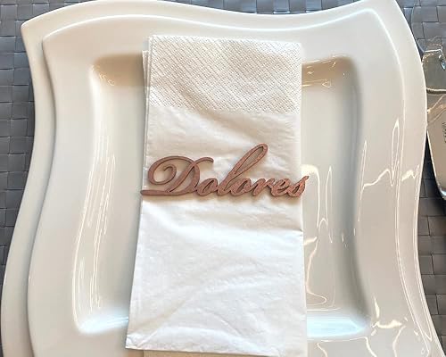 Etiqueta de nombre personalizada, nombres de mesa de boda, nombres de tarjetas de lugar de madera, nombres de tarjetas de lugar de cena de