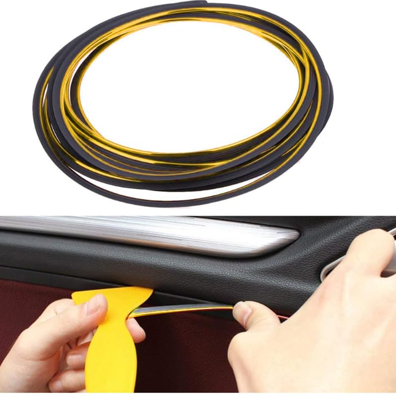 TOEECY Striscia Decorativa Auto 10m Modanatura Flessibile Cromo