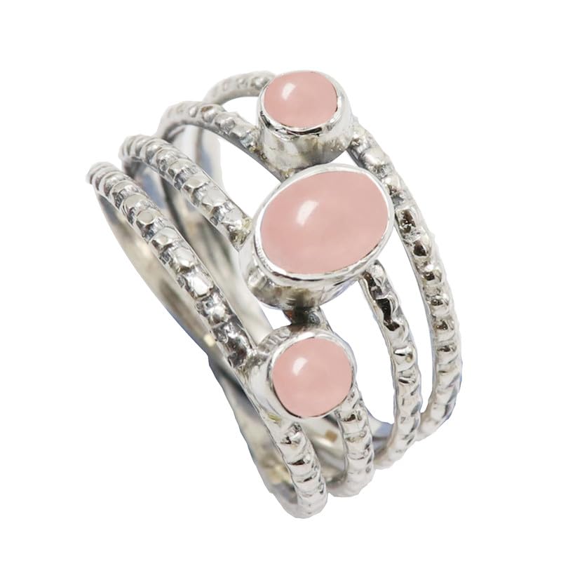 Bague rose quartz argent 925 anti irritation toutes tailles bague CRG1082BX