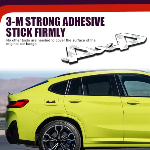 Image of Universal 4X4 Emblem Badge 3D Logo, 3D Chrome Badge Decal Sticker, Full Coverage Adhesive Replacement, Car Exterior Accessories 4x4 Emblem Sticker Compatible with Toyota 4Run Tac Tun SUV Truck Pickup