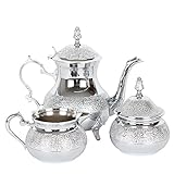 albena shop 73-127 Zahir 3 teiliges orientalisches Teeservice Teekanne Zuckerdose Milchkännchen
