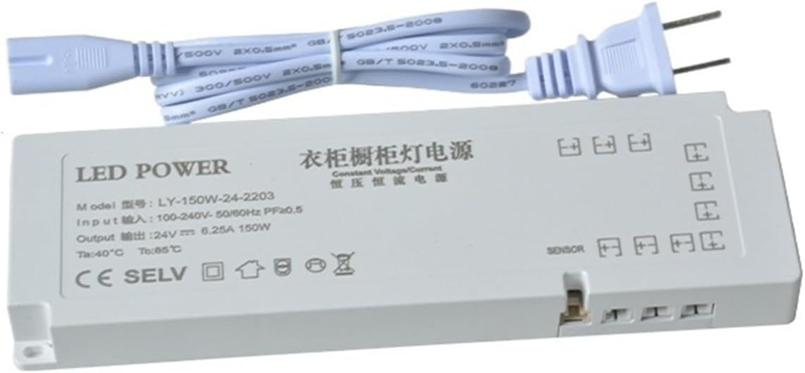 Cabinet Light Dedicated Power Supply 12V Light with Wardrobe Induction Control Interface Wine Cabinet Light Switch 24v Transformer(24v 150w)