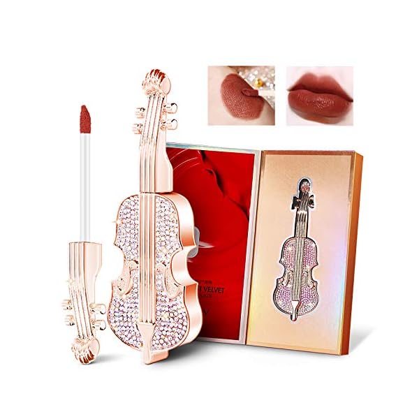 Gireatick-Long-Lasting-Matte-Lipstick-violin-lipstick-in-Velvety-Red-Unique-Violin-Appearance-Design-Lipstick-Waterproof-Durable-Mist-Liquid-Lipstick-with-Gift-Box Gireatick Long Lasting Matte lipstick in Velvety Red, Unique Violin Appearance Design, Waterproof Durable Mist Liquid Lipstick with Gift Box