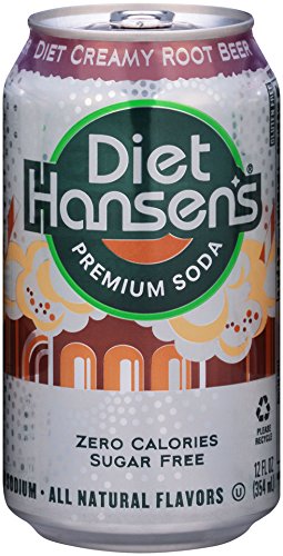Hansen's Diet Soda Cans, Creamy Root Beer, 12 Ounce (Pack of 24)