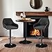 Yaheetech Bar Stools Set of 2, PU Leather Swivel Counter Height Barstools, Adjustable Bar Chairs with Backrest and Footrest, Kitchen Island Stool for Home Kitchen, Black
