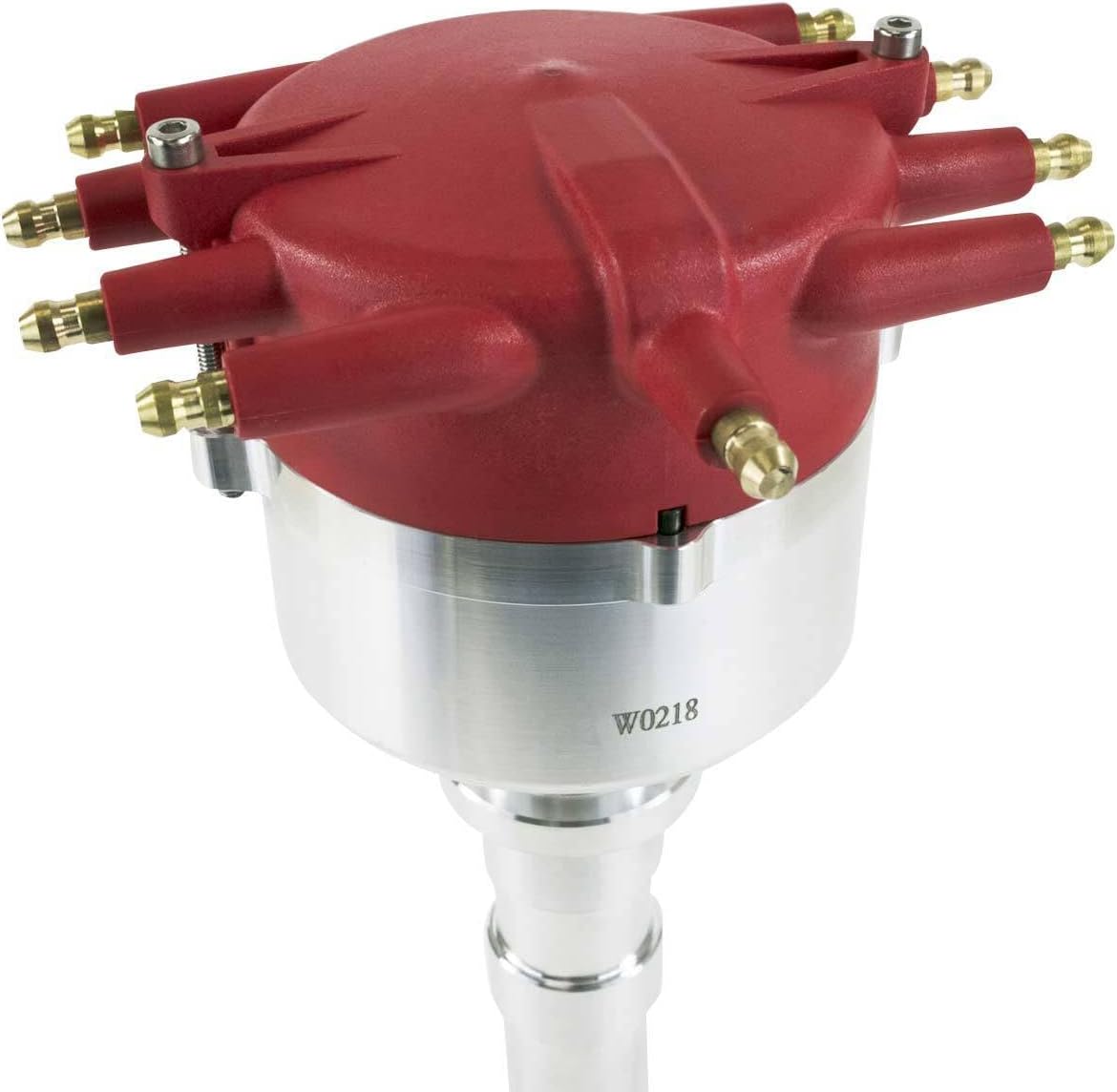 Top Street Performance Low-Profile Pro Series Pro Billet Distributor with Crab Cap for Chevy Small & Big Block V8 - Red