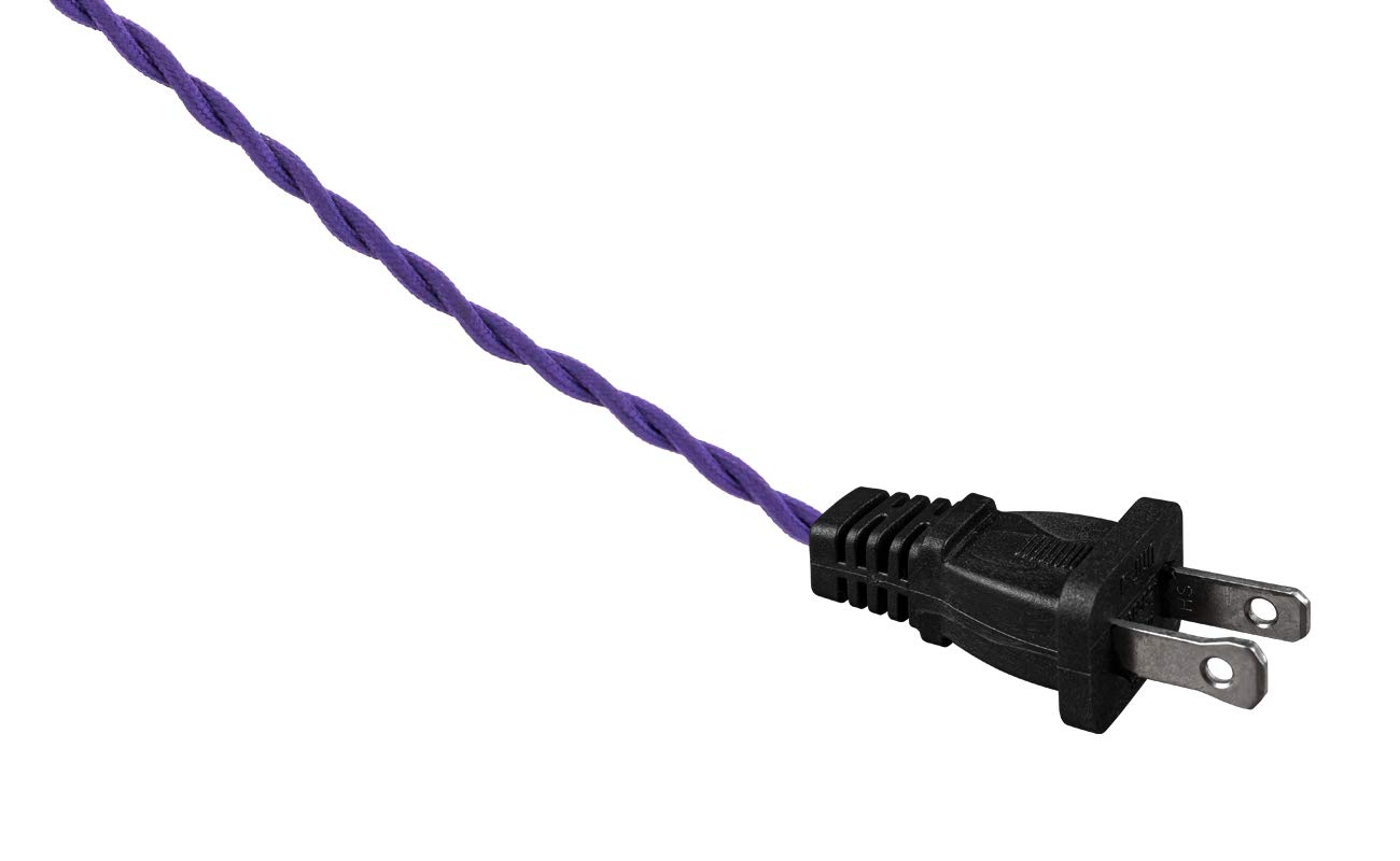 3 Pack 8.2'/2.5m Macaron Braided Wire with Dimmer Weave Rope for DIY Retro Style Replacement Open Wire Dimmable Switch Plug-in Cord for Swag Light Slant Ceiling Lamp Black Light Customizable（Purple）