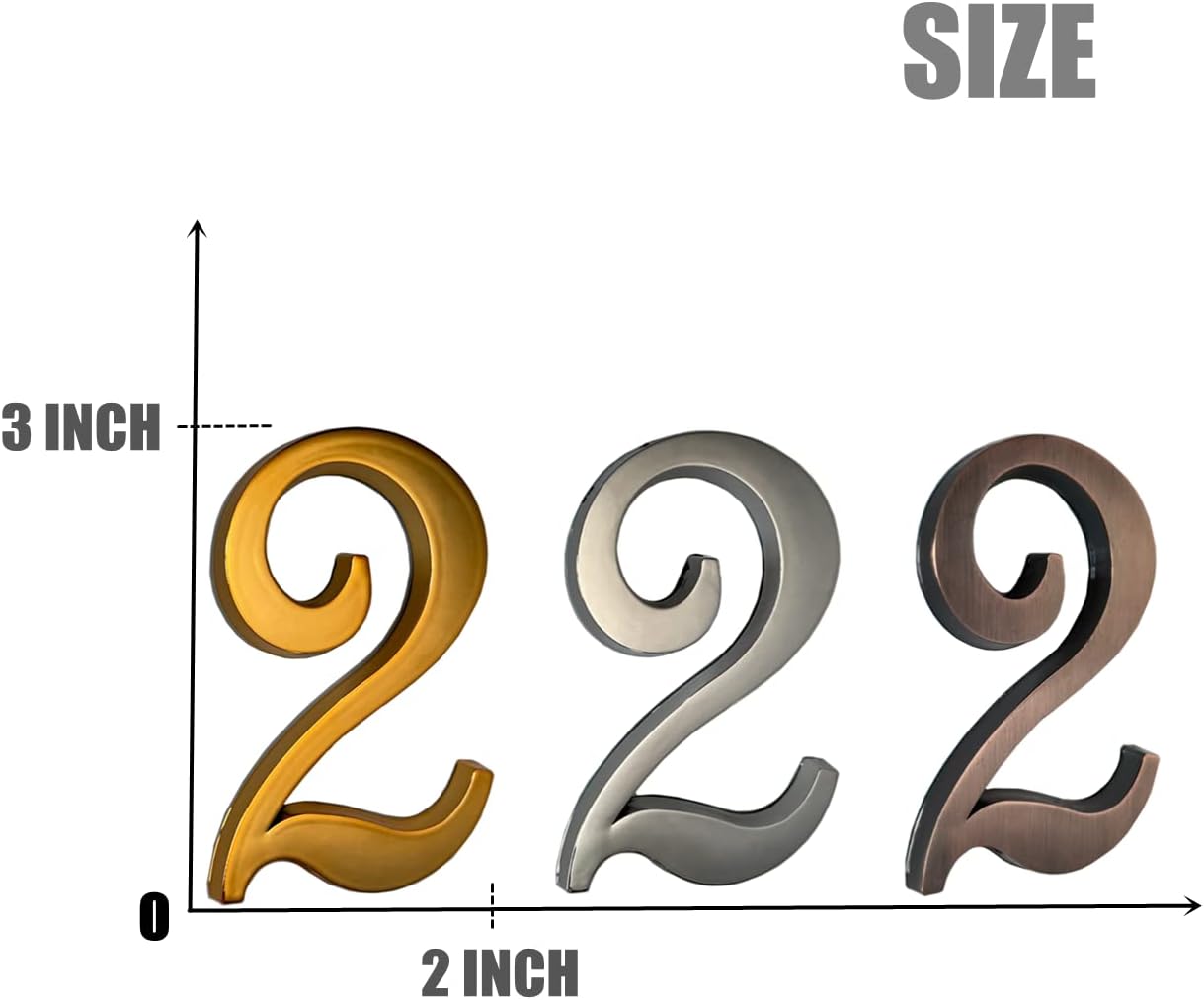 Waterproof House Mailbox Numbers 3 Inch Door Number Address Sign Stickers for Apartment Hotel Office Home Yard Outside or Business Decoration Project. (Copper)