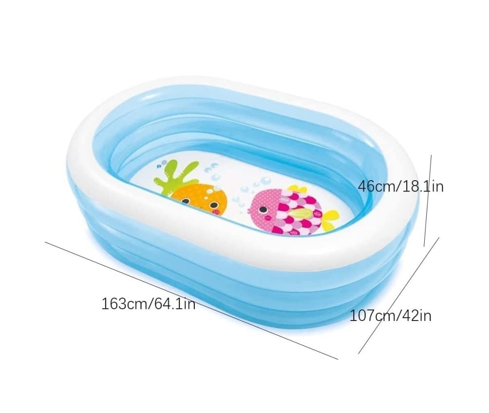 Piscina de jardín, Piscina Infantil Hinchable Azul 163x107x46cm