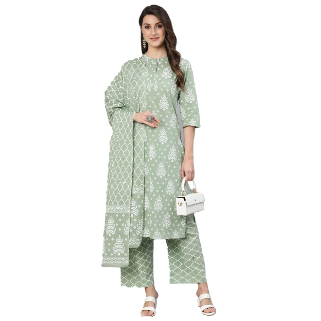Women Kurti and Palazzo Set with Dupatta | Ladies Kurta Pants Salwar Suit Ready to Wear