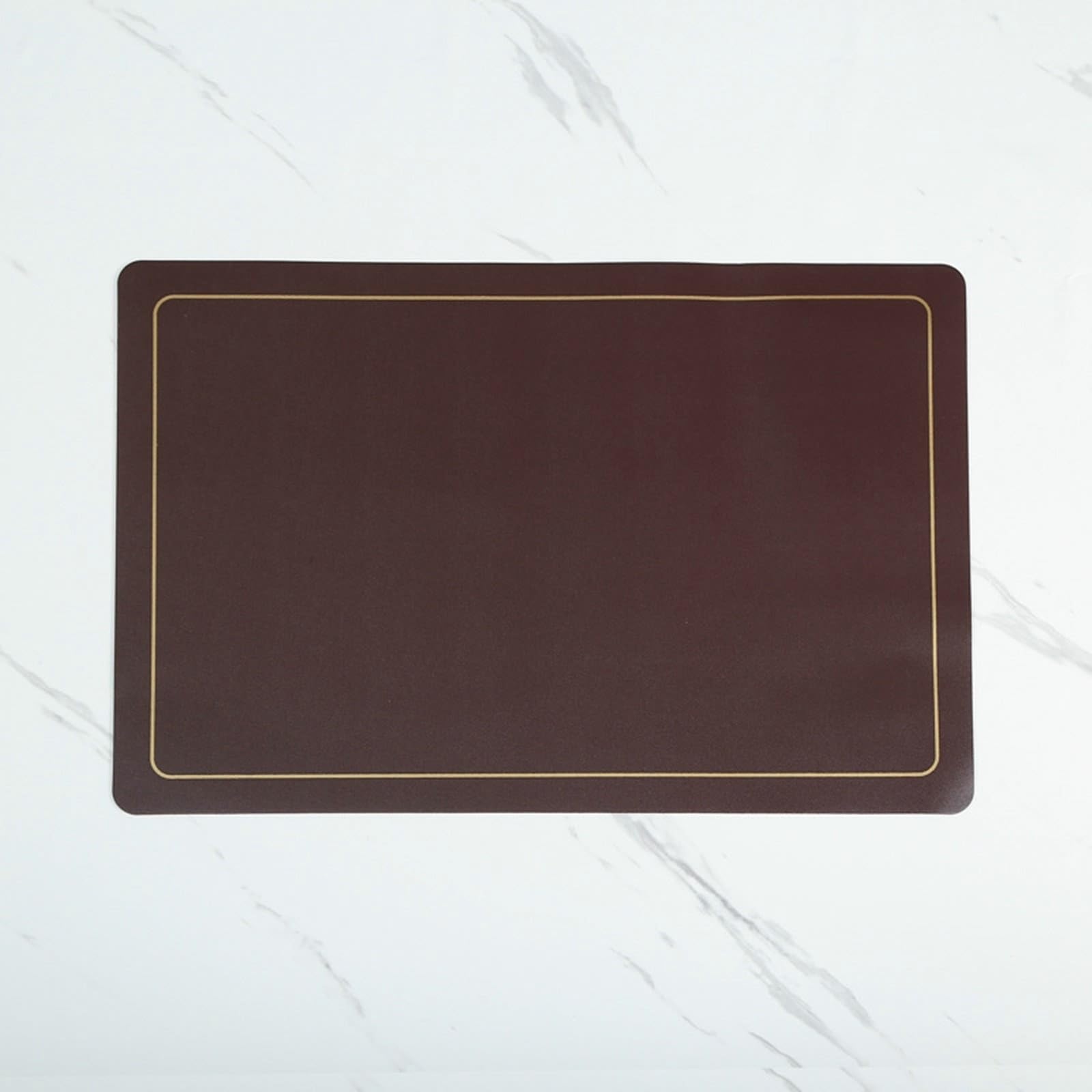 Placemat Juego de 6 manteles individuales rectangulares marrón oscuro, monocolor, 45 x 30 cm, para cocina y comedor
