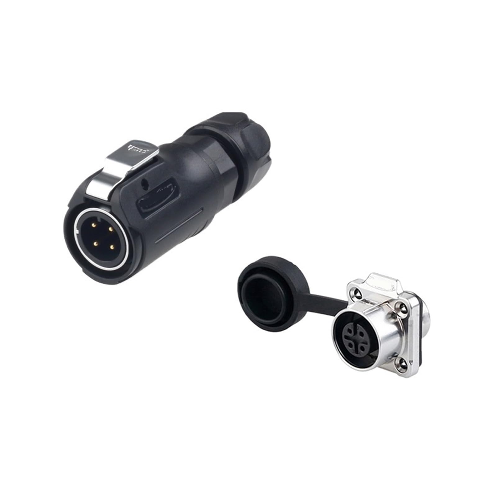 Conector LP-12 impermeable de 4 pines con brida para conexiones sin cortes