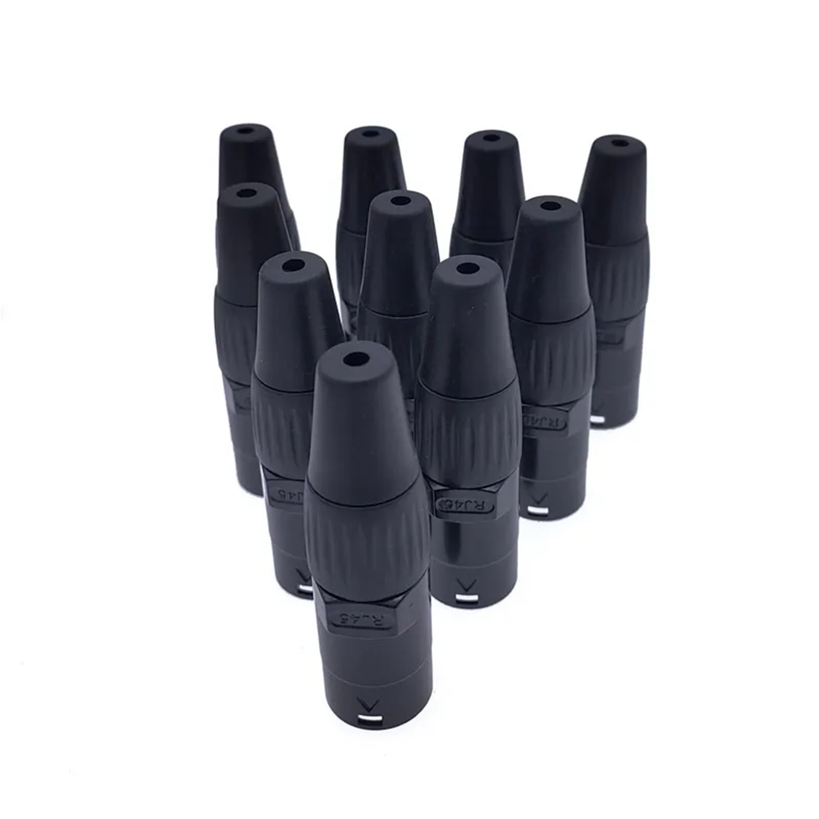 Connettore di rete RJ45 8p8c da 10 pezzi Pannello presa IP65 D Ethernet(10xblack)
