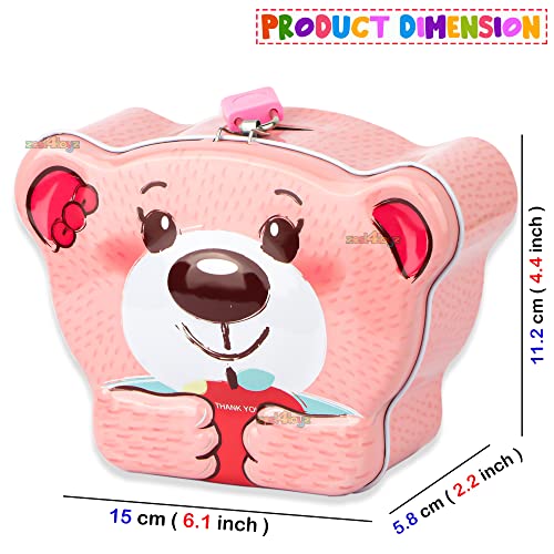 Image of Zest 4 Toyz Money Bank for Kids Metal Piggy Bank with Lock N Key Money Saving Box Gullak Money Box Coin Bank Kids Cash Box Return Gifts