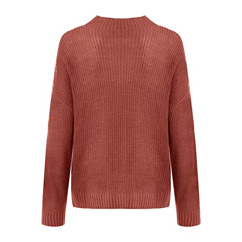 Oversized Turtleneck Sweater Women Winter Warm Fashion Chunky Knitted Pullover Tops Long Sleeve Crewneck Sweaters4