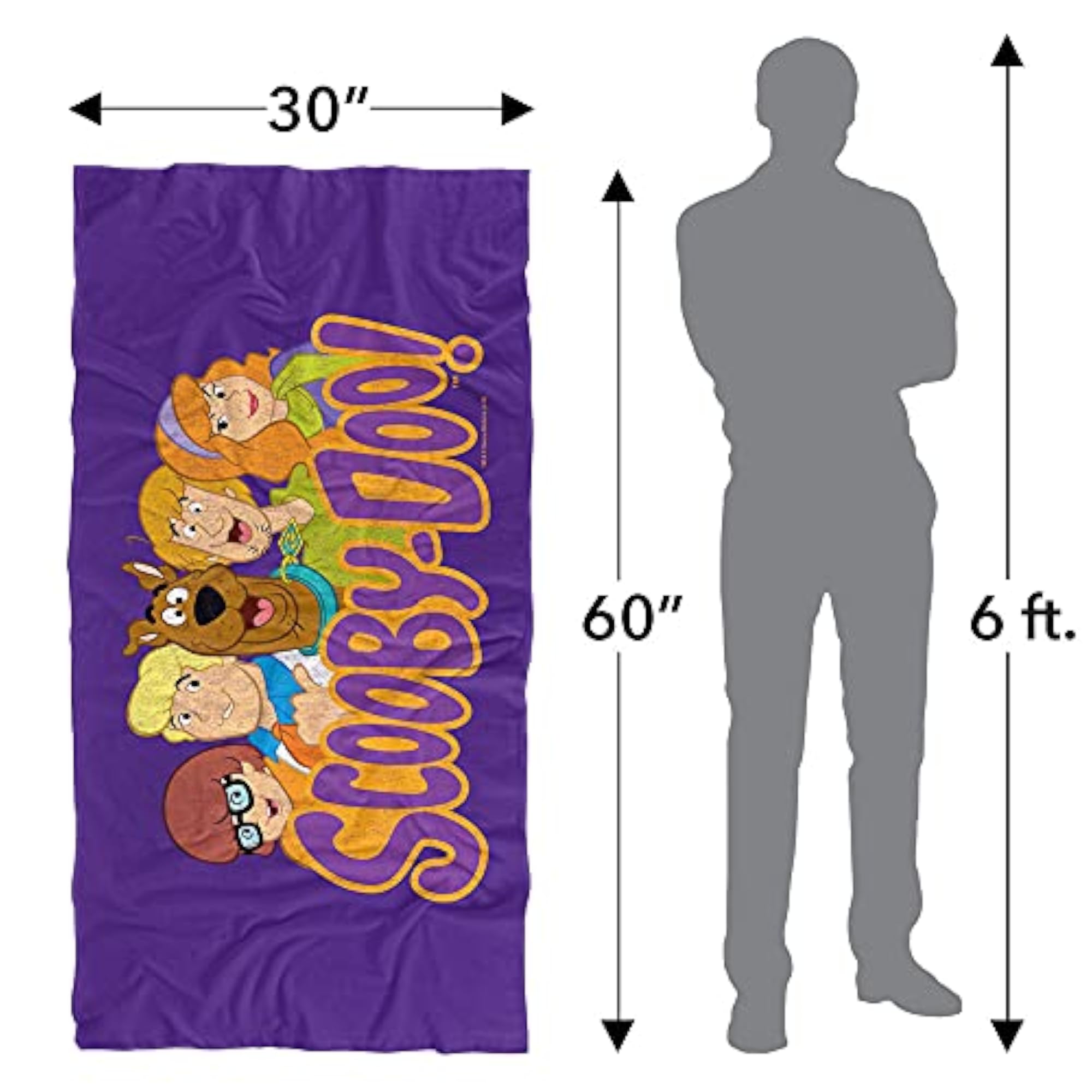 Scooby-Doo Scooby Gang Beach Towel, 30" X 60"