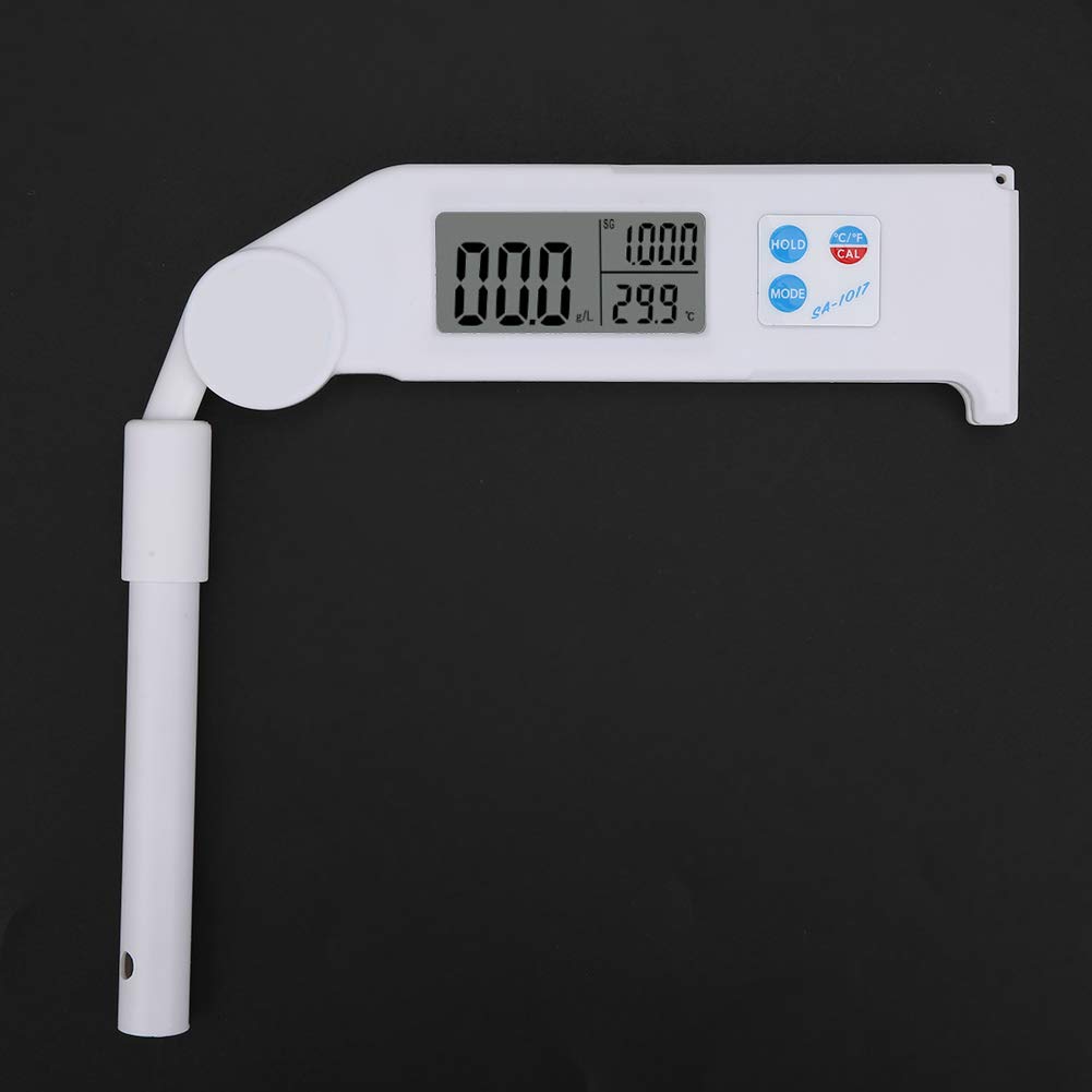 Ejoyous Miernik Zasolenia Składany Tester ABS z Wyświetlaczem LCD 0 do 42 Ppt Tester Ciężaru Właściwego i Temperatury od 32 do 122°F Laboratoryjnego Testowania Wody w Akwarium w Basenie