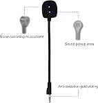 Microphone de remplacement pour Logitech G PRO X et G PRO X2 Casques de jeu, désactivable Bruit Annulant Microphone Jeu avec couvertures de mousse Casque de jeu Mic Accessory