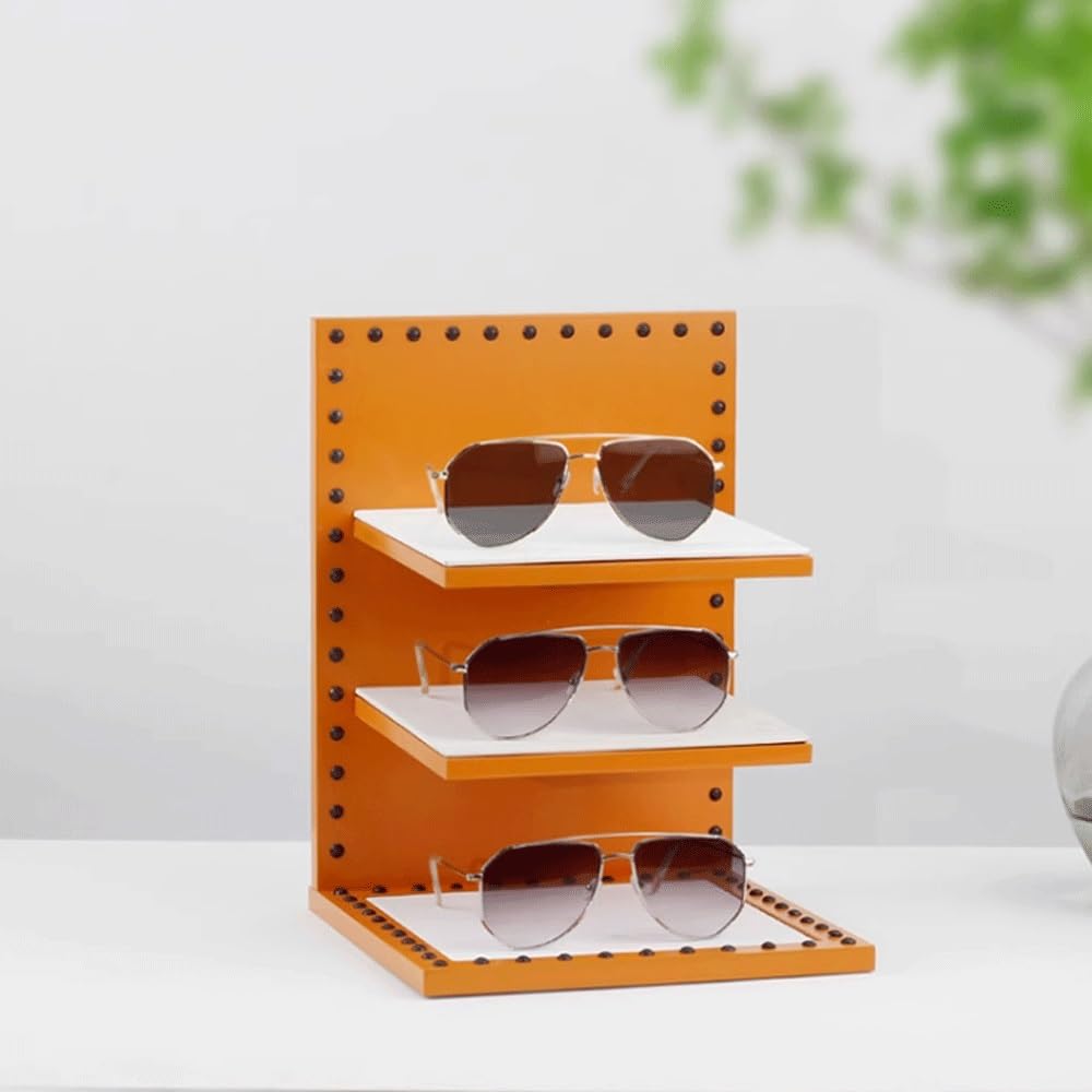 Expositor de Gafas Estante de exhibición Gafas, Estante Sol Retro, Azul Naranja, Adecuado for Salas Estudio y dormitorios(Orange)