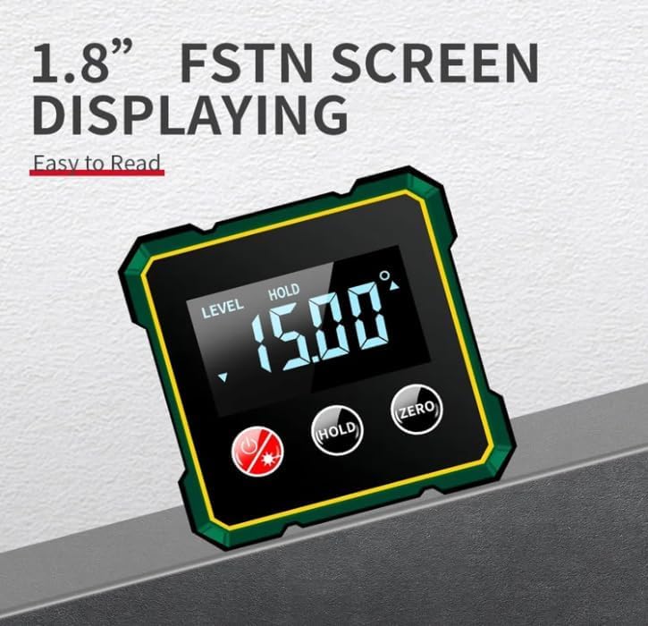 Misuratore angolare digitale magnetico con laser elettronico, strumento di misura angolare, livello digitale con display LCD, spegnimento automatico per misurazioni di precisione (Con Laser)