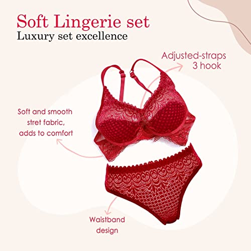 Image of Bra Panty Set for Women and Girls Lingerie Set with Full Coverage Non-Padded Bra and Panty Set