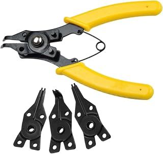 Lurrose Heavy-duty Snap Ring Pliers Spring Loaded Circlip Pliers for Internal External Retaining Ring Removal and Installation with Versatile Mechanic Tools for Axle Disassembly