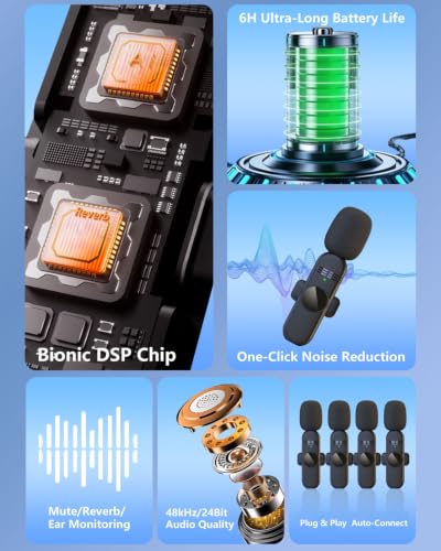 4 Wireless Lavalier Microphone for iPhone Android Phone Pad Computer - Image 3