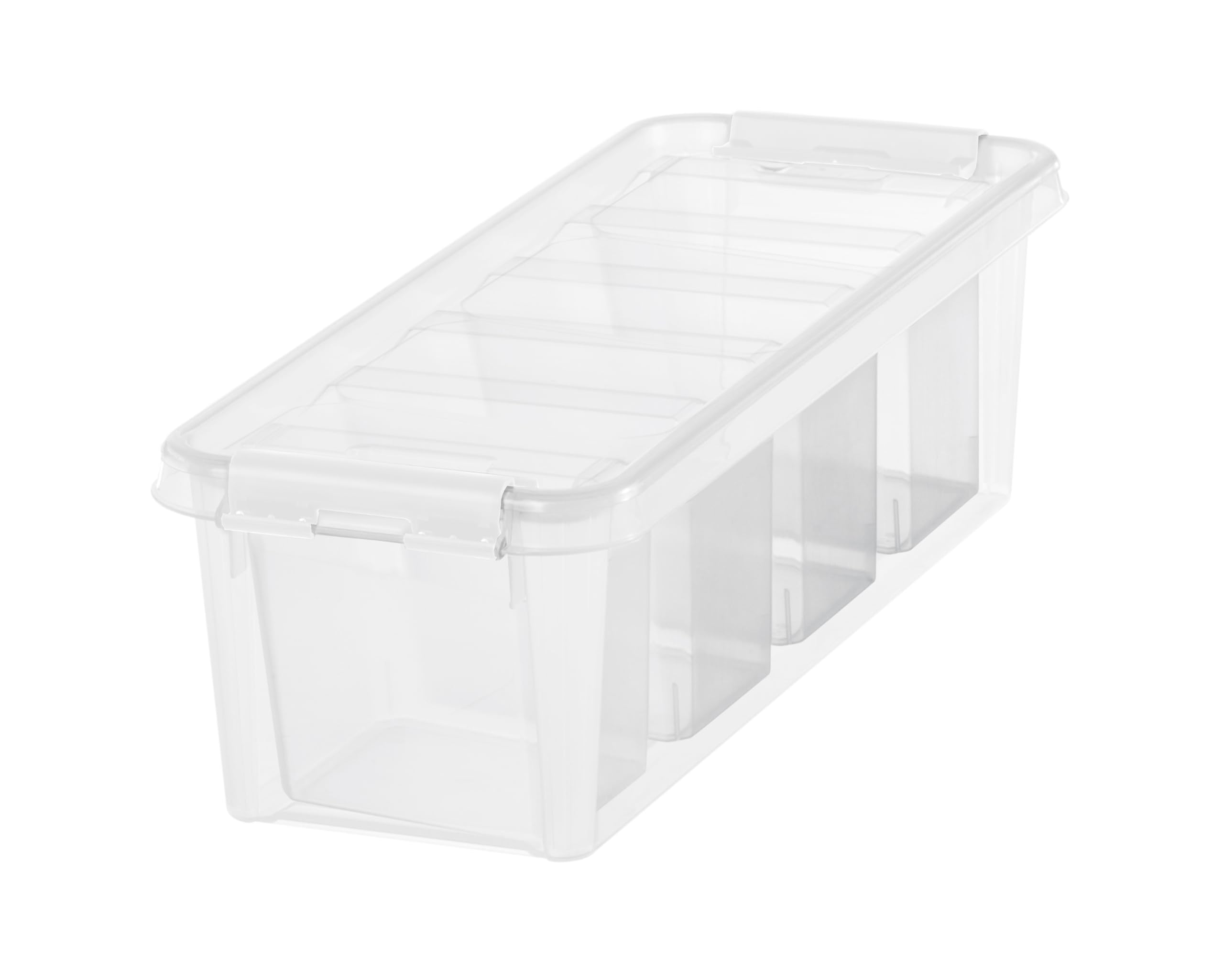 SmartStore caja de almacenamiento de plástico pequeña de 3.5L con 4 separadores y tapa - Apilable y encajable - Garantía de 10 años - Segura para Alimentos - Cierre con Clip L38 x W14 x H11 cm