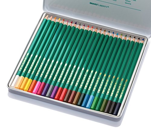 LibertyBravo CC-858ZM Premium Quality Colored Pencils, Assorted Colors, Set of 24