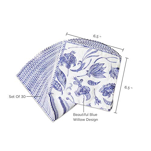 image for Kate Aspen Blue Willow Wedding Napkins, Thick Decorative Dinner Napkin