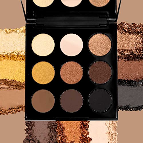 Palladio Ultimate 9-Count Eyeshadow Palette, Talc-Free Formula, High Pigmented Shades In A Mix Of Matte & Shimmer Finishes, Blendable Long Lasting Colorful Professional-Grade Makeup (Golden Sands) #TOP1