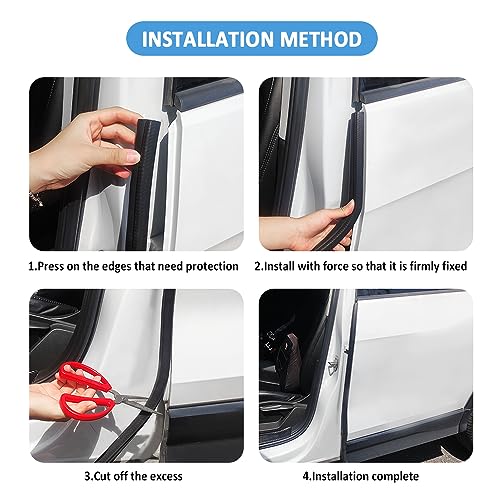 Image of 20Ft Car Door Seal Strip,U-Shaped Automotive Weather Stripping Rubber Seal Strip with Metal Clips,Universal Push-in Car Door Edge Guards Fits Car Truck Boat RV Home (20Ft)