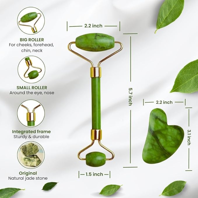Er enterprise Gua Sha and Z Roller Set | Natural face cargo equipment for face and body. Anti-aging, skin tightening, puffiness, dark circle and facial lifting | Beauty tools for women and men Er enterprise Gua Sha and Z Roller Set | Natural face cargo equipment for face and body. Anti-aging, skin tightening, puffiness, dark circle and facial lifting | Beauty tools for women and men