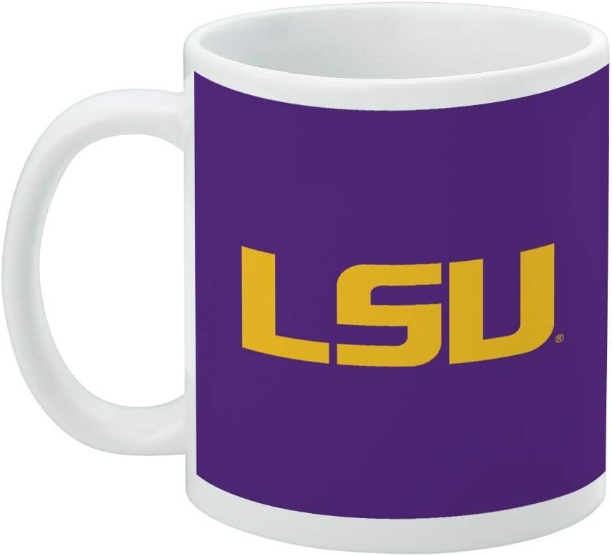 LSU Logo on Purple Ceramic Coffee Mug, Novelty Gift Mugs for Coffee, Tea and Hot Drinks, 11oz, White - Image 3
