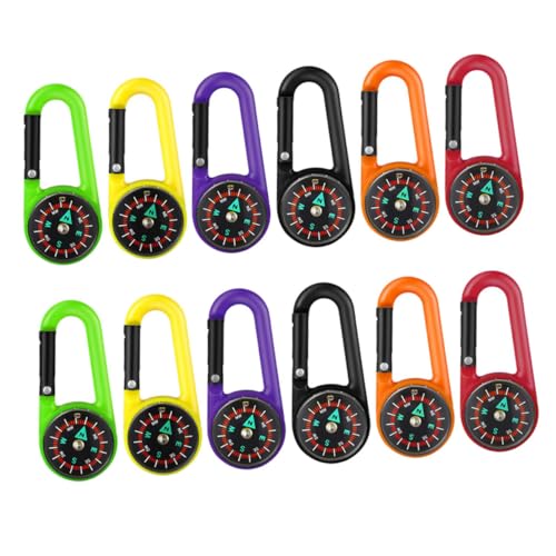 12 brújulas carabinero portátiles para camping miniatura 1