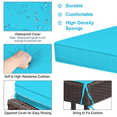 image for Tangkula Patio Bar Set, 3 Piece Outdoor Rattan Wicker Bar Set with 2 C