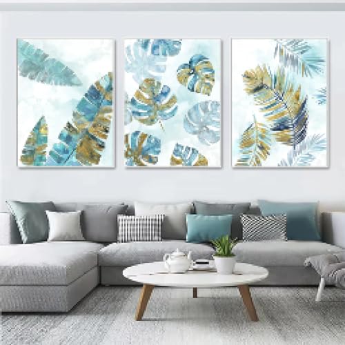 Plantes abstraites affiches KEBIA pour un salon moderne au style jungle chic