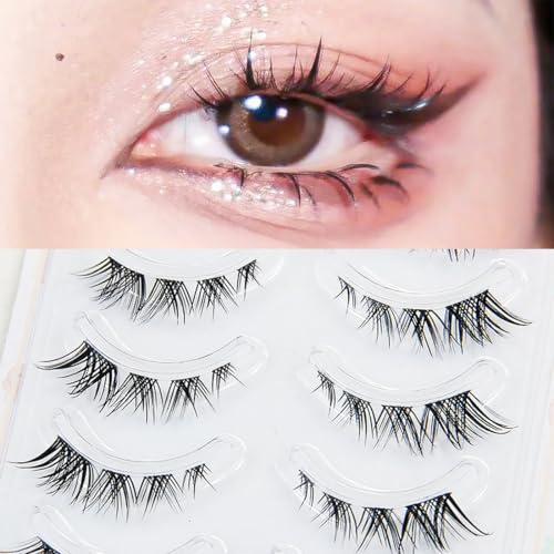 SIVZUMO Pestañas Postizas Naturales 10 Pares Pestañas Postizas Cat Eye Lashes Natural Look 3D Angel Fox Eye Lashes Winged False Eyelashes pestañas postizas