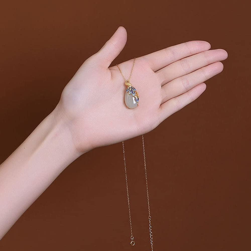 Accesorios Collar Vintage S925 para Mujer Chapado en Oro Cloisonne Phoenix Joyería clásica Hecha a Mano Collares con Colgante para Mujer Regalo con dijes Artesanía Antigua Nacional