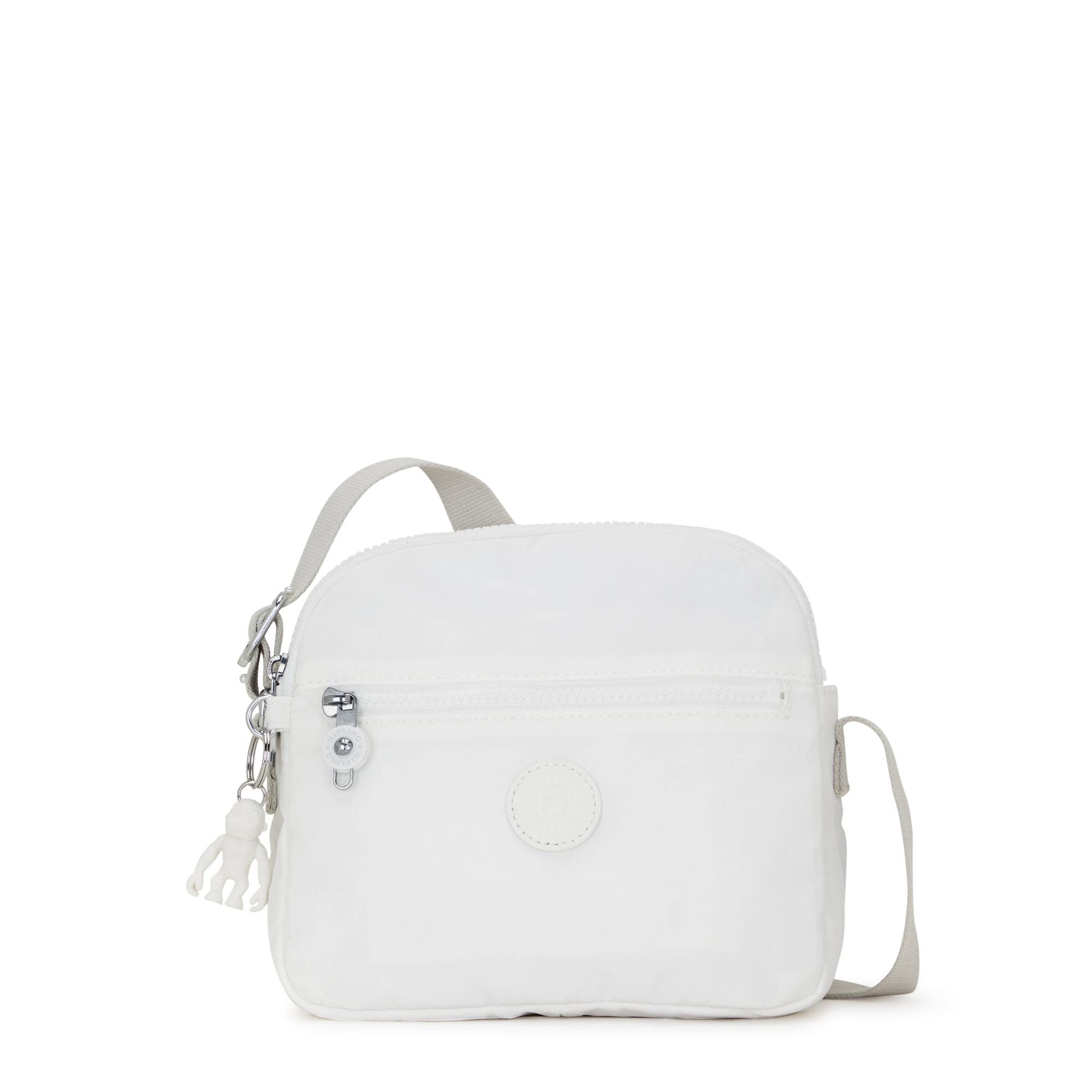 Kipling Women’s Keefe Crossbody, Lightweight Everyday Purse, Nylon Shoulder Bag, New Alabaster, 8.25''L x 7.75''H x 5''D