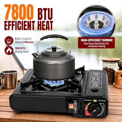 SHINESTAR 7800 BTU Dual Fuel Camping Stove, Propane Portable Gas Stove - Image 3