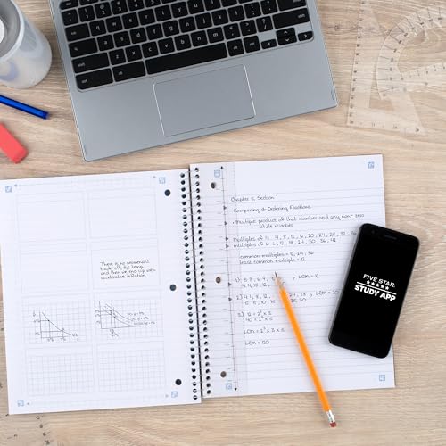 Cahier à spirale rouge 100 feuilles compatible application d'étude - 5