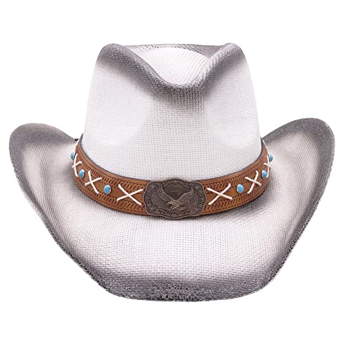 Retro Rodeo Wild Western Cowboy Hats For Men And Women - Eagle - White Black -3 #TOP1
