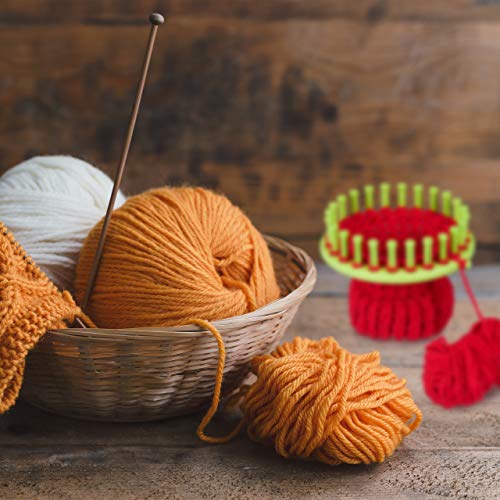 Relaxdays Strickring Set, 4 Strickrahmen, mit Anleitung, Strickset für Anfänger, Ø 28cm, 24cm, 19cm, 14cm, mehrfarbig