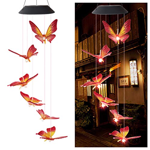 Anasu Solar Lights Outdoor LED Changing Wind Chimes Light LED Decorative Lights Wind
