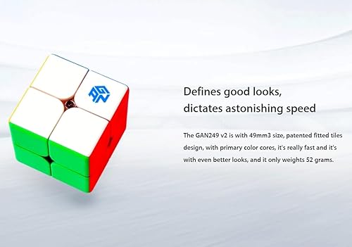 Miniatura 5 de Bukefuno GAN 249 V2 2x2 Puzzle Magic Cube 2x2 2x2 GAN249 V2 Speed Cube Sin pegatinas