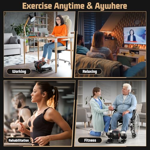 Image of ANCHEER Under Desk Elliptical Machine - Electric Elliptical Leg Exerciser for Seniors with 12 Speeds & Remote Control, Portable Quiet Pedal Exerciser Machine for Home Office